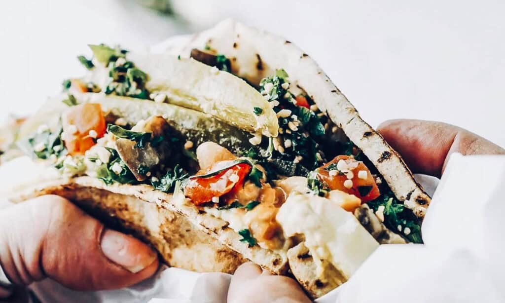 Vegan sabich sandwich