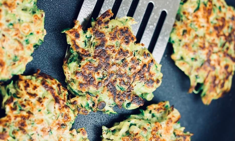 Vegan zucchini fritters plant-based