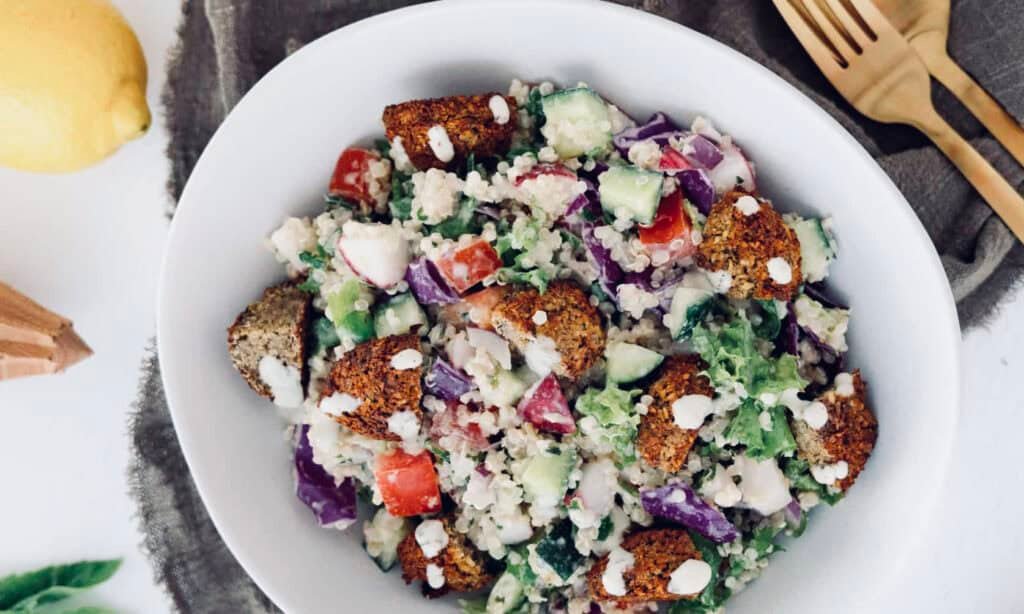 Vegan falafel salad plant-based