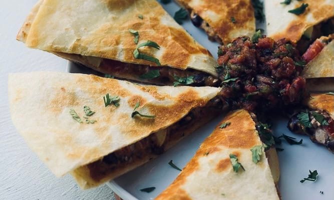 Vegan quesadillas black bean