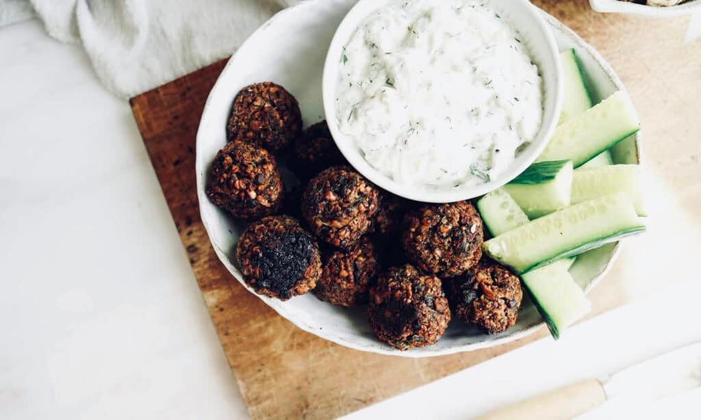 Vegan walnut meatballs plant-based