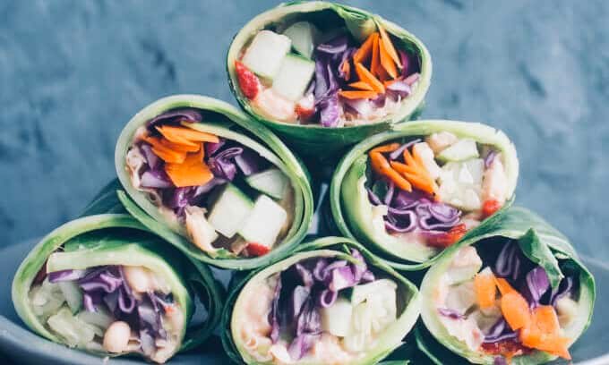 collard wraps thai peanut vegan