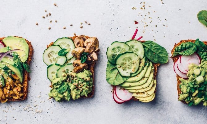 Vegan toast ideas with avocado