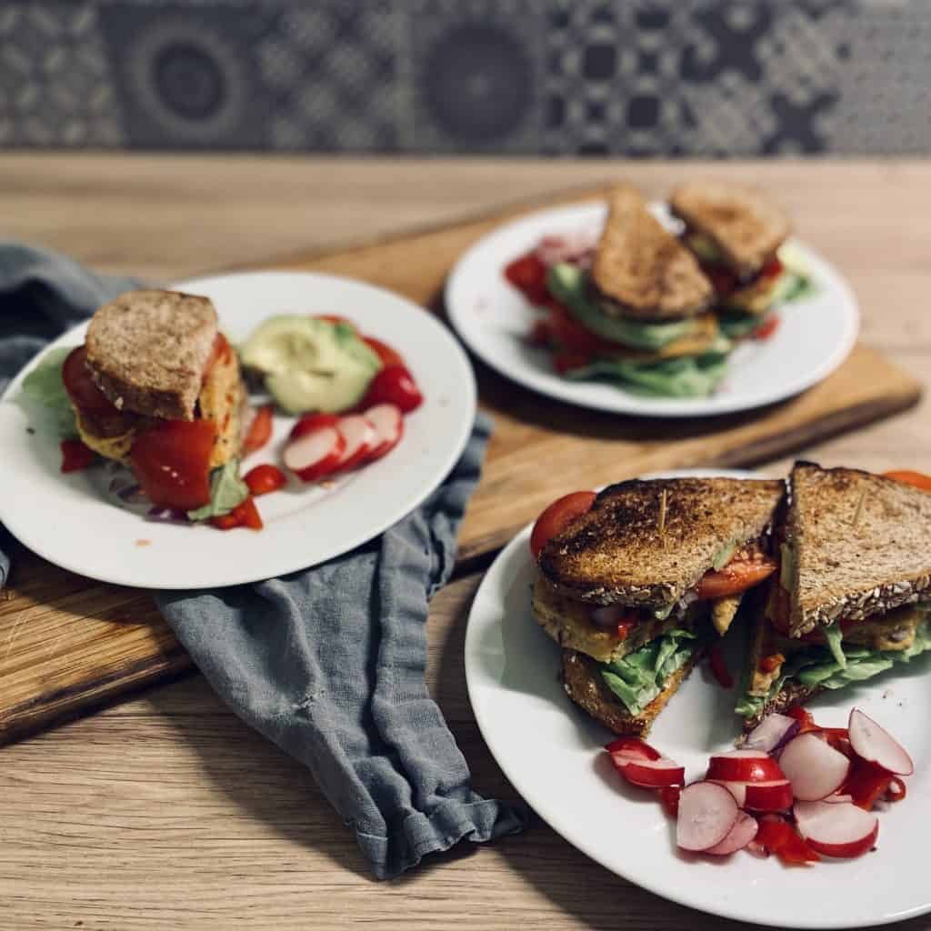 High protein vegan sandwich