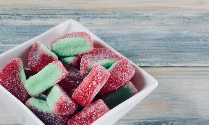 Vegan sour patch kids (watermelon flavor)